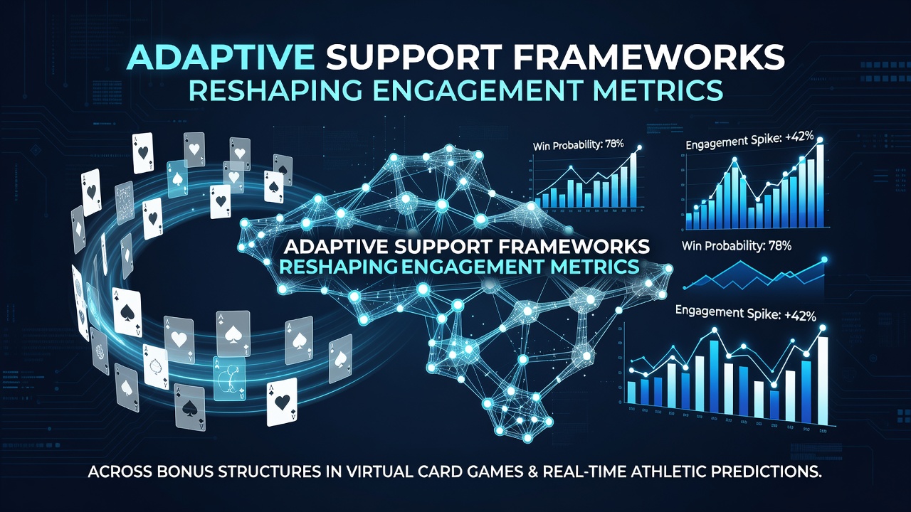 Adaptive support systems adjusting bonus structures in virtual card games and live sports prediction platforms