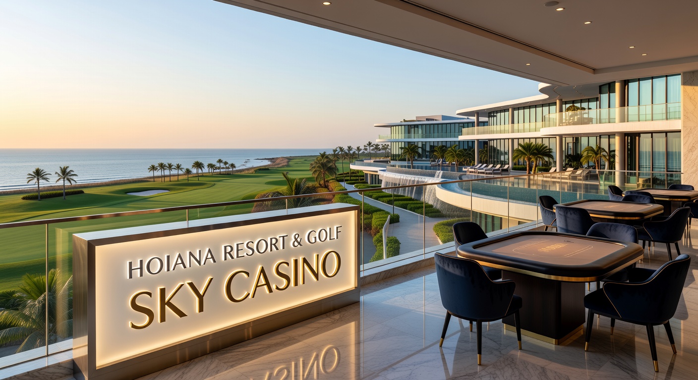 Hoiana Resort & Golf property overview highlighting the hotel tower and surrounding facilities