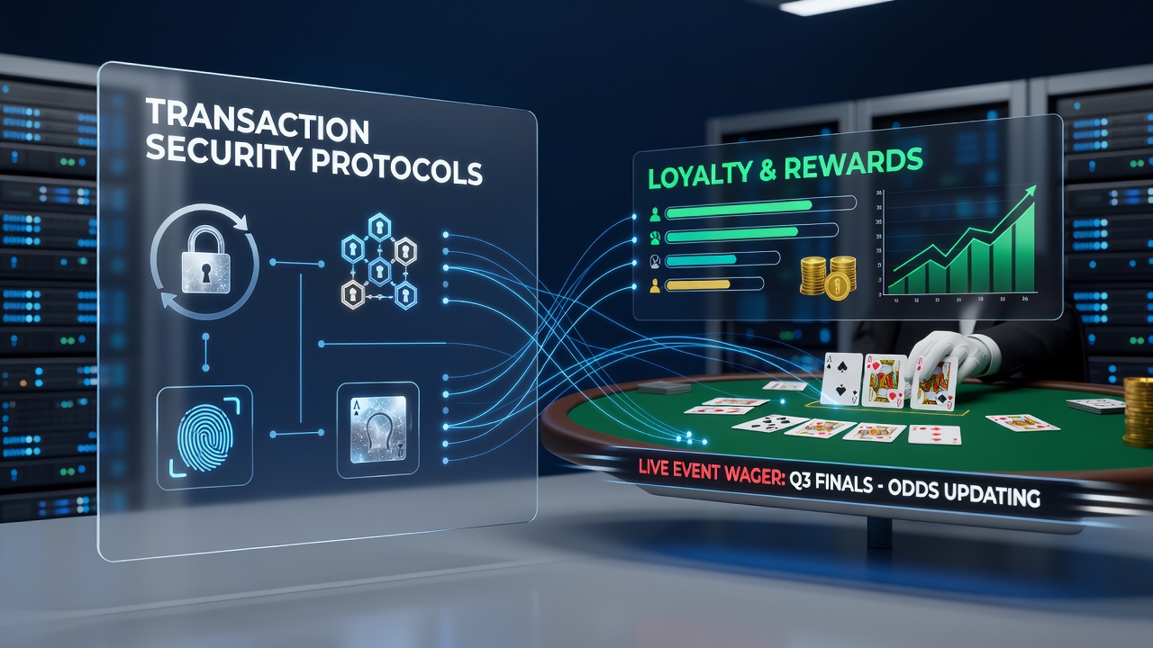 Secure transaction interface integrated with live dealer card tables and progressive jackpot displays