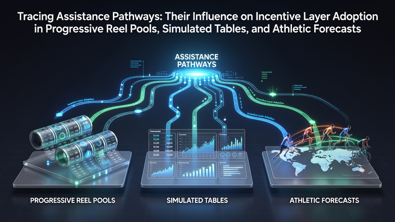 Illustration of assistance pathways connecting incentive layers across reel pools, table simulations, and sports forecasts in gaming environments